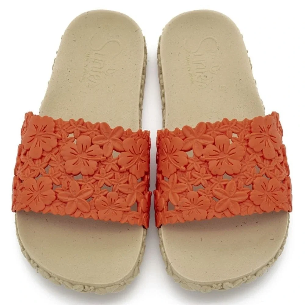 New Vegan Coral Floral  Slides‎ SZ 6 M